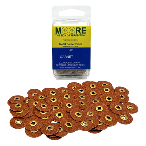 Paper Discs Brass Center 5/8" Garnet Fine 50/Bx
