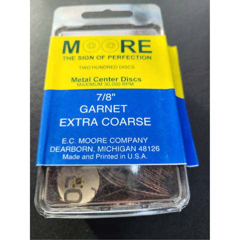 Paper Discs Brass Center 7/8" Garnet X-Coarse 200/Pk