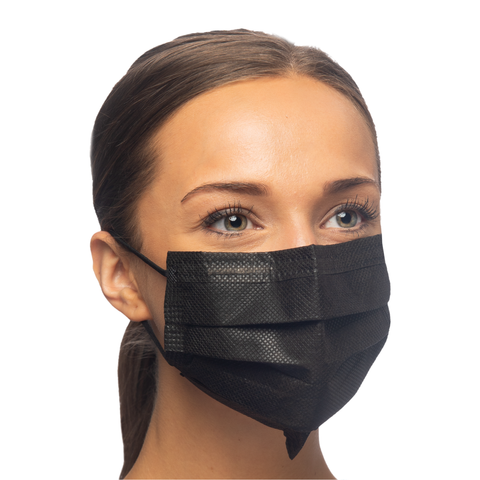 Crosstex Surgical Mask w/Secure Fit Level-3 50/Pk Black