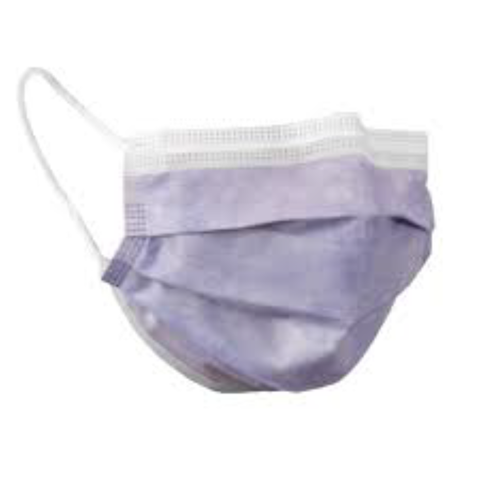Ear Loop Face Mask, Long Ear Loops, Violet, 50/Pk, PG4-1233