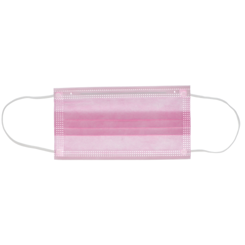 Earloop 3-PLY Masks 50/Bx ASTM Level 2 Pink, 109121