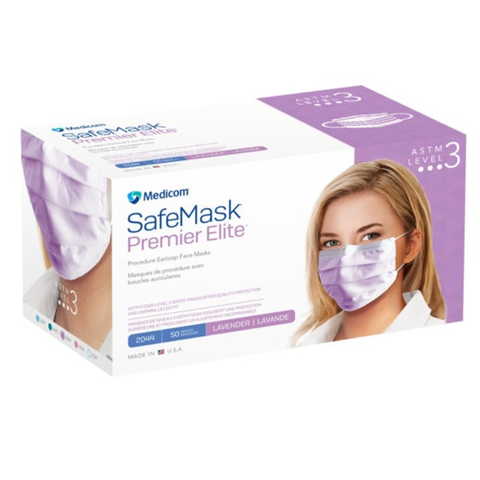 Safemask Premier Elite Earlooop L3, 50/pk, Lavender, 2044