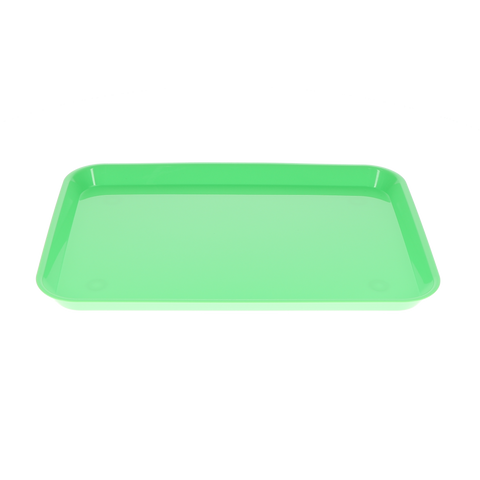 Set-Up Plastic Flat Trays, # B, Green, 1/Pk, 108138