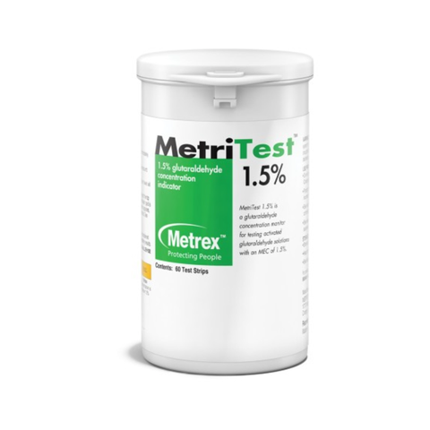 MetriTest Strip, Disinfectant, 1.5% Glutaraldehyde, 60/Pk, 10-303