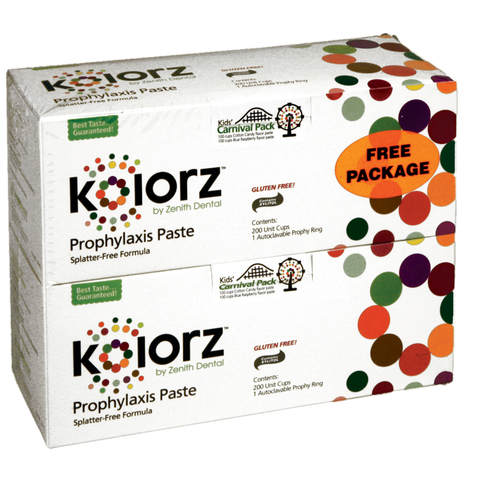Kolorz Prophy Paste, Carnival Pak, Fine, Cotton Candy & Blue Raspberry, 2 x 200/Box, 787408