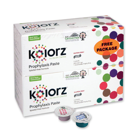 Kolorz Prophy Paste, Carnival Pak, Medium, Cotton Candy & Blue Raspberry, 2 x 200/Box, 787409