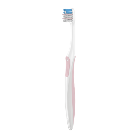 P&G - Gum Care Compact Toothbrush, 21 Extra Soft, 4? Assorted Colors: Gray, Rose, Turquoise & Purple, 12/bx (Old #s 80324107, 80328263)