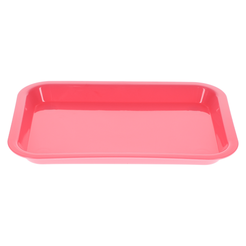 Set-Up Plastic Flat Trays, # F, Mini, Neon Pink, 1/Pk, 108158