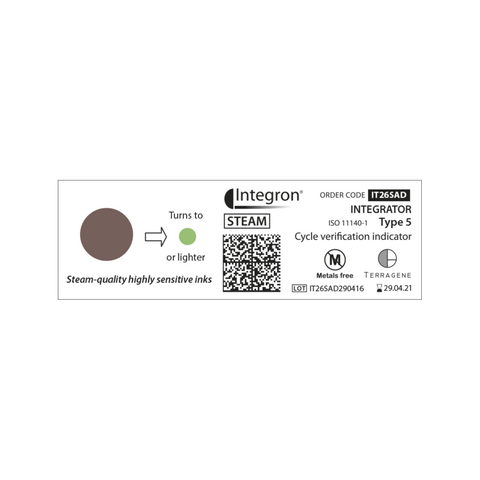 Integron, Adhesive-back, Class 5 Chemical Steam Integrators, 100/Pack, IT26SAD