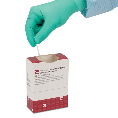Quiksheath Low Speed Straight S Pre-Punched Design Size 9" X 1 1/2". Bag Of 500 Sheaths, 7019721