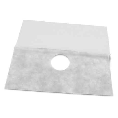 White Disposable Face Drapes With Polypropylene Fabric Lower Half & See-Through , 701412W