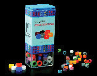 Silicone Color Code Rings, Large, Assorted Pack, 100/Pk, INCRLG