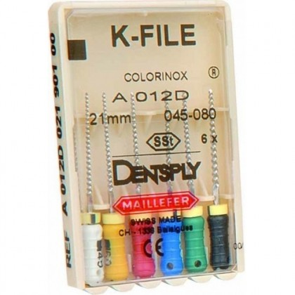 K-File, Stainless Steel, 21 mm, # 20, Yellow, 6/Pk, 671103