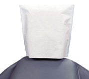 Paper/Poly Headrest Covers, 10" x 10", White, 500/Pk, HRCW-10