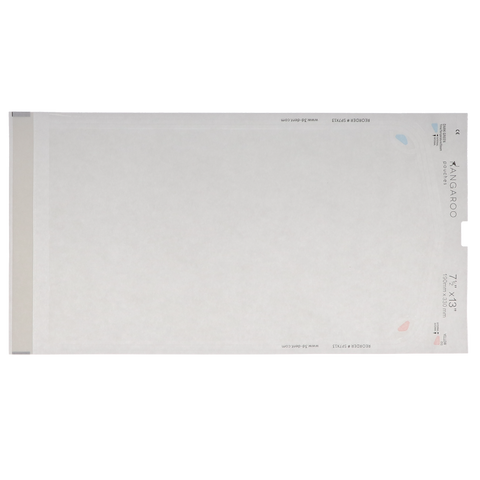 Kangaroo Self-Seal Pouches,7.5" x 13", Teal, 100/Pk, SP7X13