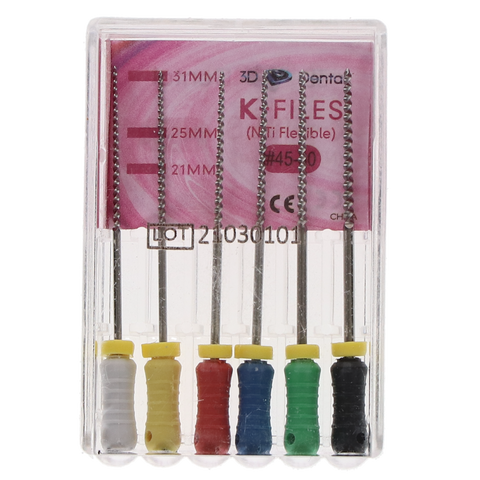 K-File, Nickel-Titanium, 31 mm, # 45-80, Assorted, 6/Pk