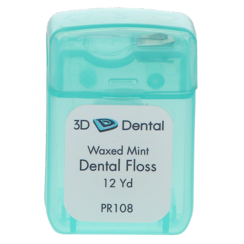 Dental Floss, Waxed, 12 yd, Mint, 144/Cs, PR108