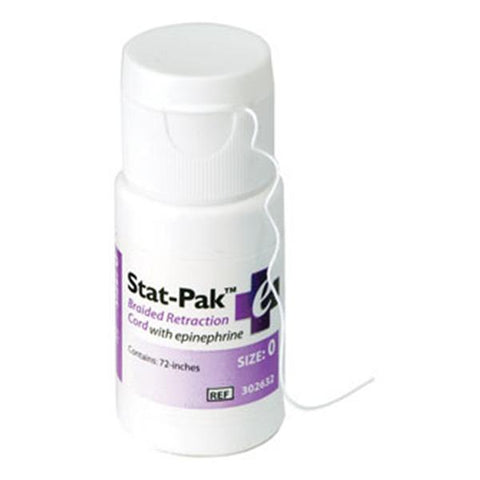 Stat-Pak +E Braided Retraction Cord, with Epinephrine, # 0, 72"/Bt, 302632