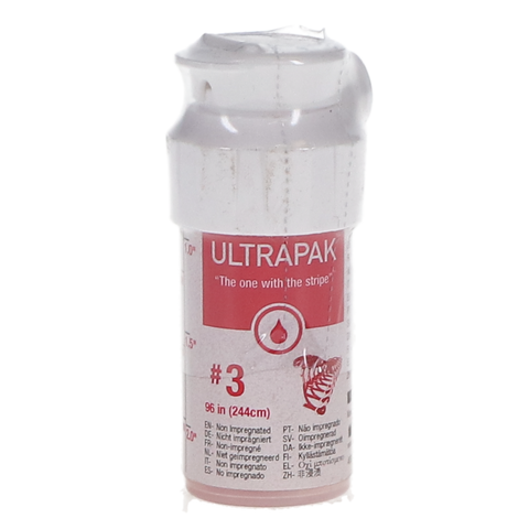 Ultrapak Knitted Retraction Cord, Regular, #3, Red, 96", 134