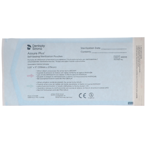 Assure Plus Sterilization Pouches 5.25" x 11" 200/Pk, 83010, Infection Control, Sterilization-Pouches