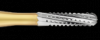 Great White Gold Series Carbide Burs, FG, Straight Cross Cut Fissure, # 1557, 10/Pk, 18221