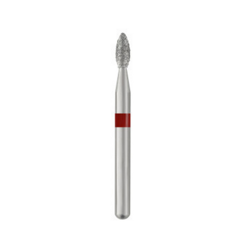 Piranha Diamond Single-Use Burs, FG, Pointed Football, # 368-016, 1.6 mm, Fine, Red, 25/Pk, 368-016F
