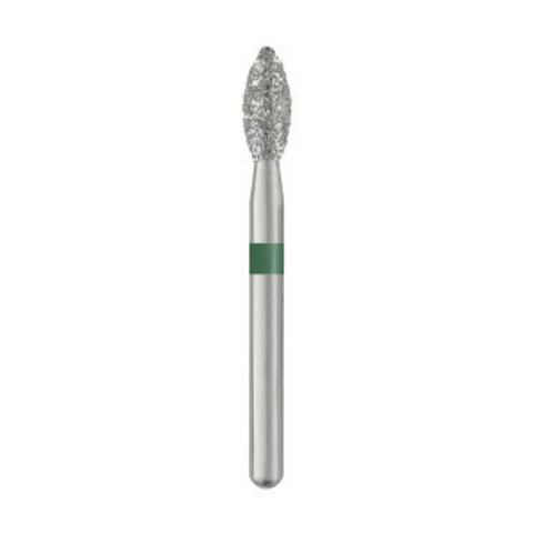 Piranha Diamond Single-Use Burs, FG, Pointed Football, # 368-023, 2.3 mm, Coarse, Green, 25/Pk, 368-023C