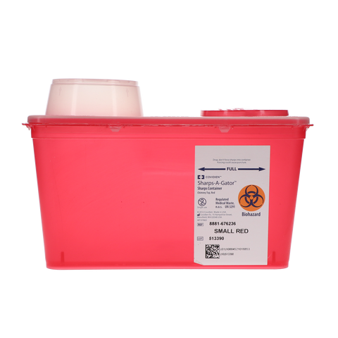 Monoject Sharps Container, with Chimney Top, 4 Qt, Small, Red, 1/Pk, 676236