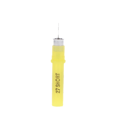 Monoject Needles, Metal Hub, # 401, Ga 27, Short, Yellow, 100/Pk, 401064