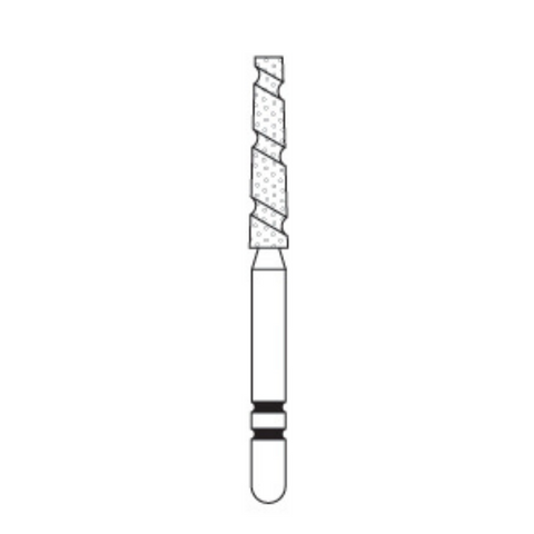 Two Striper TS2000 Spiral Cut Diamond Burs, FG, Flat-End Taper, 2002.9, 1.8 mm, Coarse, Green, 5/Pk, 2000029