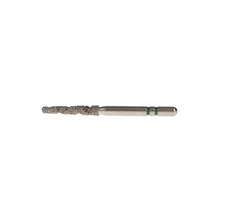 Two Striper TS2000 Spiral Cut Diamond Burs, FG, Round-End Taper, 2004.9, 1.6 mm, Coarse, Green, 5/Pk, 2000049