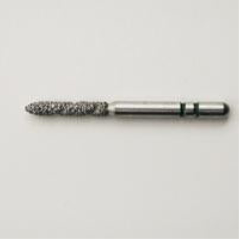 Two Striper TS2000 Spiral Cut Diamond Burs, FG, Round-End Taper, 2005.9, 1.8 mm, Coarse, Green, 5/Pk, 2000059