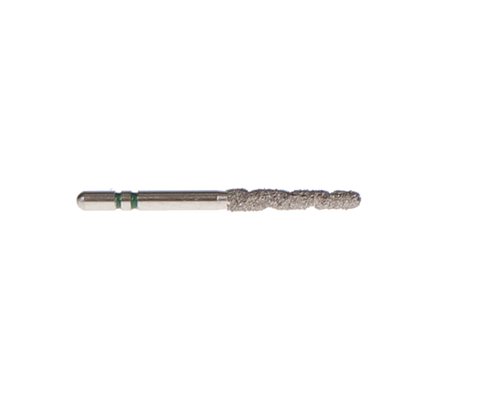 Two Striper TS2000 Spiral Cut Diamond Burs, FG, Round-End Taper, 2005.10, 1.8 mm, Coarse, Green, 5/Pk, 2000060