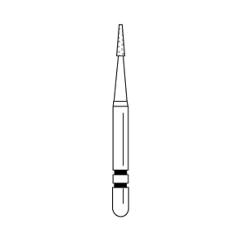 Two Striper Diamond Burs, FG, Cone Point End, Interproximal Trimmer, 200.3, 0.8 mm, Fine, Red, 5/Pk, 2015042