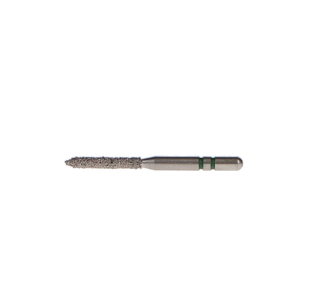 Two Striper Diamond Burs, FG, Bevel-End Cylinder, 250.8, 1.2 mm, Coarse, Green, 5/Pk, 2015067