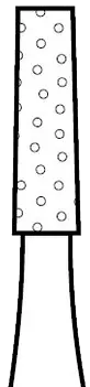 Two Striper Operative Diamond Burs, FGSS, Short Cut, Flat-End Cylinder, 557 S, 1.0 mm, Medium, Blue, 5/Pk, 2015915