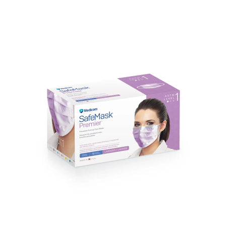 SafeMask Premier Procedure Earloop, ASTM Level 1, Lavender, 50/Box, 2011    DAMAGED BOX