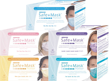 SafeMask Premier Procedure Earloop, ASTM Level 1, Pink, 50/Box, 2016