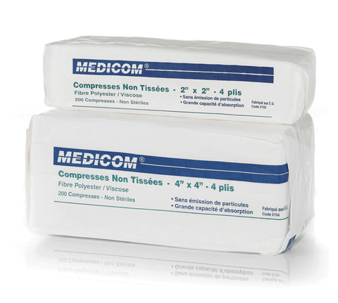 SafeBasics Non-Woven Sponges, Non-Sterile, 4-Ply, 2" x 2", 5000/Pk, 2101-CH