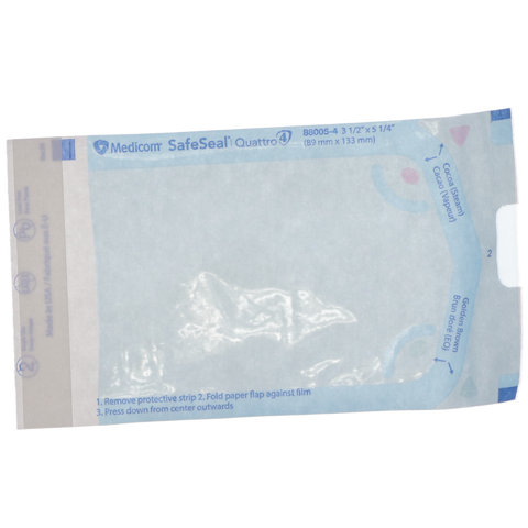 SafeSeal Quattro Pouches 3.5" x 5.25" 200/Pk, 88005-4, Infection Control, Sterilization-Pouches