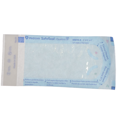 SafeSeal Quattro Pouches 2.25" x 4" 200/Pk, 88015-4, Infection Control, Sterilization-Pouches