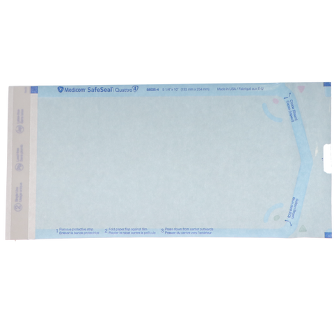 SafeSeal Quattro Pouches 5.25" x 10" 200/Pk, 88025-4, Infection Control, Sterilization-Pouches