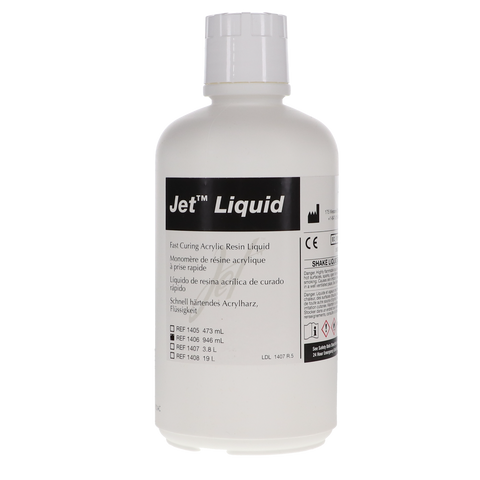 Jet Denture Repair Acrylic Liquid 946 ml, 1406, Impression Material, Repair Acrylics