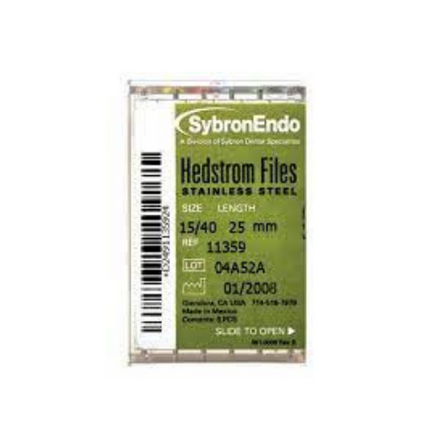 Sybron Endo, Hedstrom Files, Stainless Steel, 25 mm, # 70, Green, 6/Pk, 11354