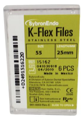 K-Flex Stainless Steel File, 25 mm, # 55, Red, 6/Pk, 15162