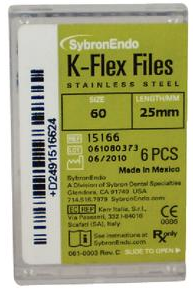 K-Flex Stainless Steel File, 25 mm, # 60, Blue, 6/Pk, 15166