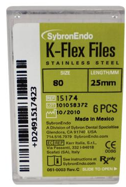 K-Flex Stainless Steel File, 25 mm, # 80, Black, 6/Pk, 15174