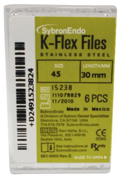 K-Flex Stainless Steel File, 30 mm, # 45, White, 6/Pk, 15238