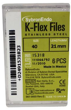 K-Flex Stainless Steel File, 21 mm, # 40, Black, 6/Pk, 15318