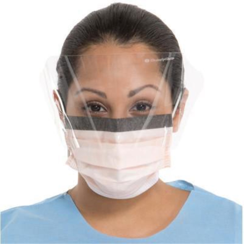 Fluidshield Procedure Mask, ASTM Level 3, Earloop, Orange, 25/Box